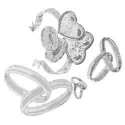 Autocolant nunta 10x23 cm argintiu Autocolant nunta 10x23 cm argintiu