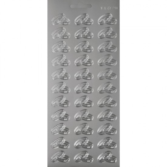 Motif autocolant: Inele, argintiu, foaie de 10x24,5 cm