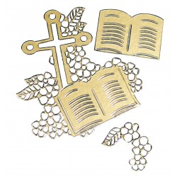 Sticker religios 10x24.5 cm auriu