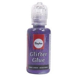 Lipici cu sclipici Rayher, flacon 20 ml, culoare mov Lipici cu sclipici Rayher, flacon 20 ml, culoare mov
