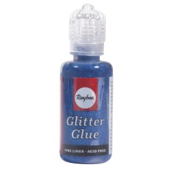 Lipici cu sclipici Rayher, flacon 20 ml, culoare albastru safir Lipici cu sclipici Rayher, flacon 20 ml, culoare albastru safir