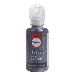 Lipici cu sclipici Rayher, flacon 20 ml, culoare gri otel Lipici cu sclipici Rayher, flacon 20 ml, culoare gri otel