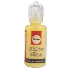 Lipici cu sclipici Rayher, flacon 20 ml, culoare lamaie Lipici cu sclipici Rayher, flacon 20 ml, culoare lamaie