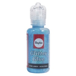 Lipici cu sclipici Rayher, flacon 20 ml, culoare albastru deschis Lipici cu sclipici Rayher, flacon 20 ml, culoare albastru deschis