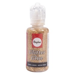 Lipici cu sclipici Rayher, flacon 20 ml, culoare auriu Lipici cu sclipici Rayher, flacon 20 ml, culoare auriu