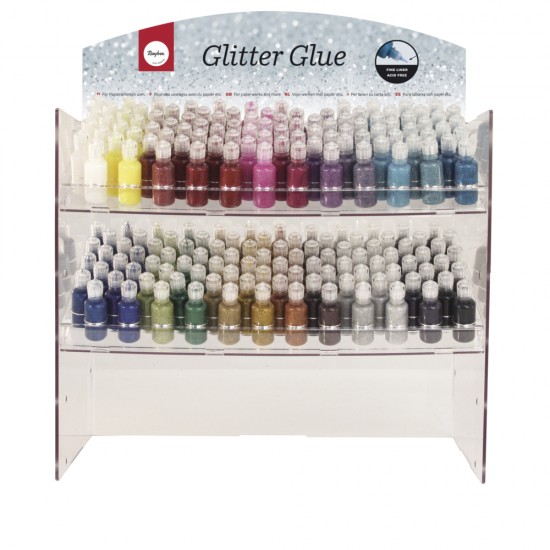 Display: Sclipici-Glue 24 colours, 20 ml, 192 bottles