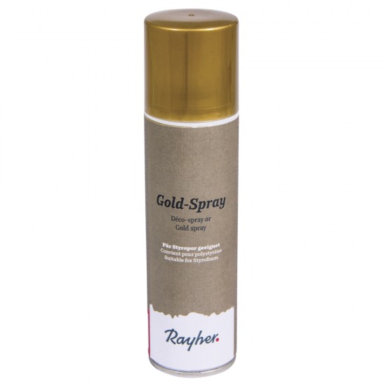 Deco-spray, suitable for styrofoam, gold, bottle 150 ml, w.o. fl. hydroca
