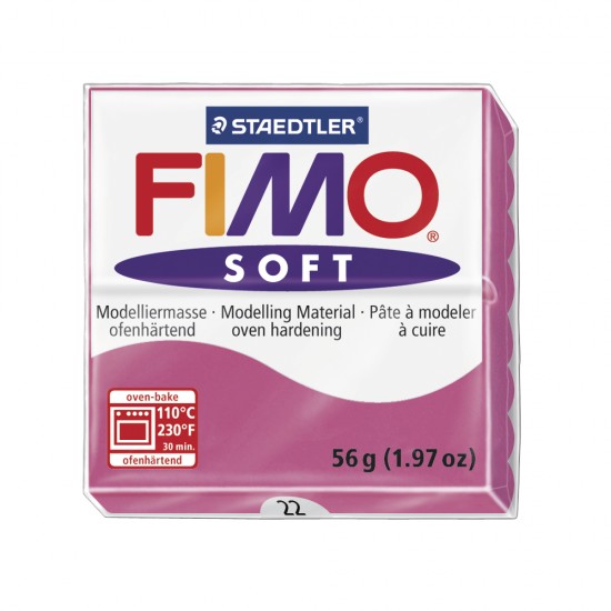 Fimo soft rosu zmeura, 8020-22, 57g