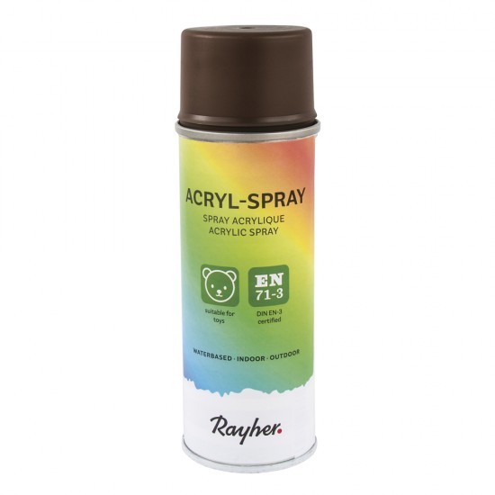 Vopsea acrylica Spray, Rayher, cantitate 200 ml, culoare maro inchis