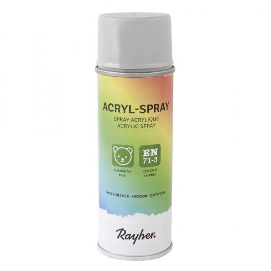 Vopsea acrylica Spray, Rayher, cantitate 200 ml, culoare gri deschis