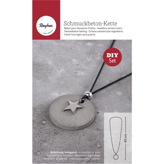 Kit pentru creare bijuterii din ciment Rayher, pandantiv in forma rotunda