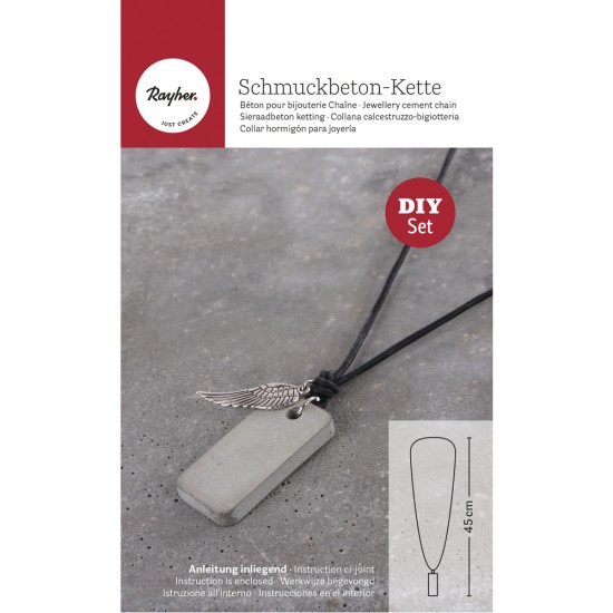 Kit pentru creare bijuterii din ciment Rayher, pandantiv in forma dreptunghiulara
