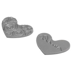 Matrite motiv Rayher in forma de inimioare, 2 pe set: smile,cerculete, pentru fabricarea sapunului,din cauciuc natural, dimensiune 3x2,2 cm