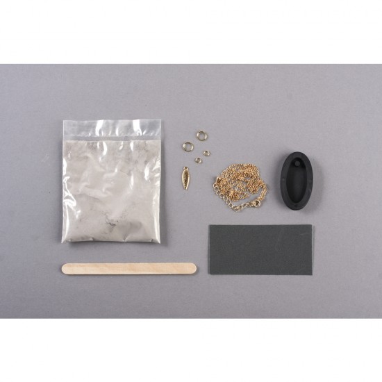 Kit pentru creare bijuterie ciment Rayher, pandantiv in forma de frunza