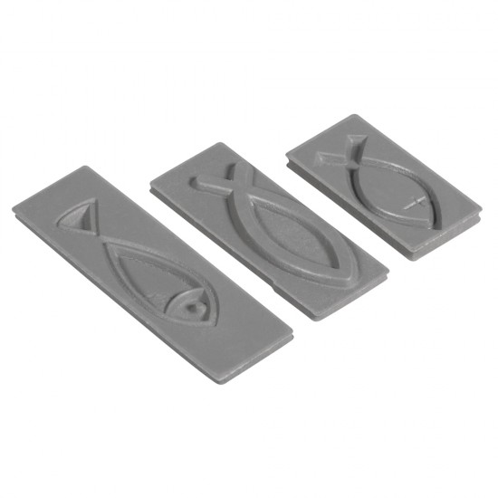 Etichete Christian Fishes, 2.8x1.4cm-4.7x1.4cm, tab-bag 3pcs
