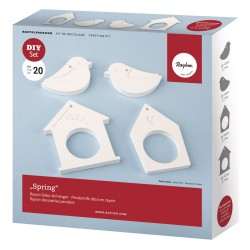 Kit matrita silicon pandantive decorative design primavara, 4 motive, 300 gr praf ceramic Raysin