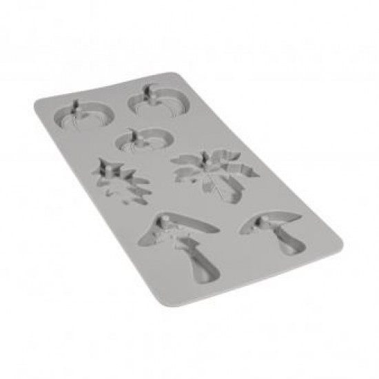 Matrita silicon Rayher, 7  forme, dovlecei, ciuperci, frunze, 14.5x26x1cm