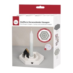 Matrita silicon sfesnic hexagon  Rayher, 16x14x2.5cm,  3x5 sabloane