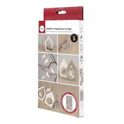 Matrita silicon casuta si pasari, Rayher, 14,5x26x1,2cm, 5 forme