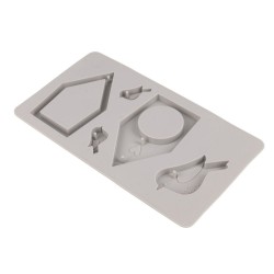 Matrita silicon casuta si pasari, Rayher, 14,5x26x1,2cm, 5 forme