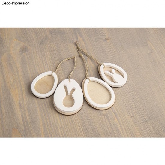 Matrita silicon Oua + Pandantiv Iepure 14,5x26x1,5cm, 6 forme,  Rayher