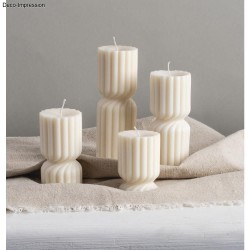 Matrita silicon pentru lumanari canelate, rasucite ø4.6x15cm, suport metalic pentru fitil,Rayher