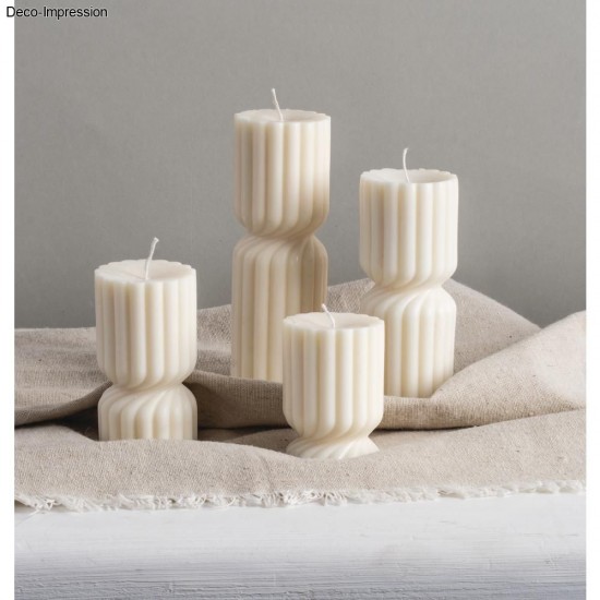 Matrita silicon pentru lumanari canelate, rasucite ø4.6x15cm, suport metalic pentru fitil,Rayher