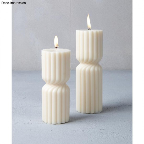 Matrita silicon pentru lumanari canelate, rasucite ø4.6x15cm, suport metalic pentru fitil,Rayher