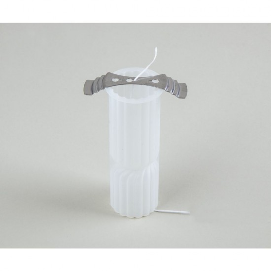 Matrita silicon pentru lumanari canelate, rasucite ø4.6x15cm, suport metalic pentru fitil,Rayher