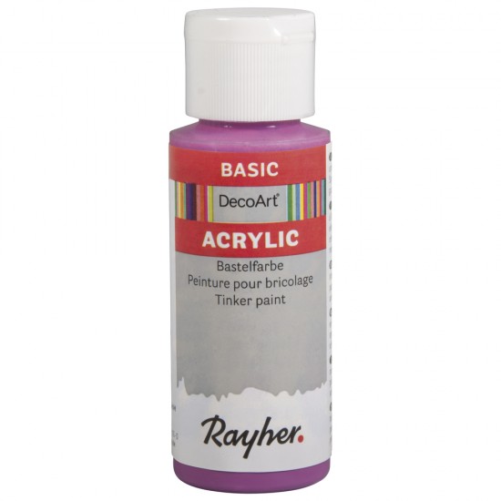Vopsea acrilica Rayher Basic, hot pink, 59 ml