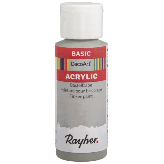 Vopsea acrilica Rayher Basic, light grey, 59 ml