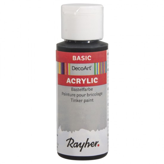Vopsea acrilica Rayher Basic, black, 59 ml