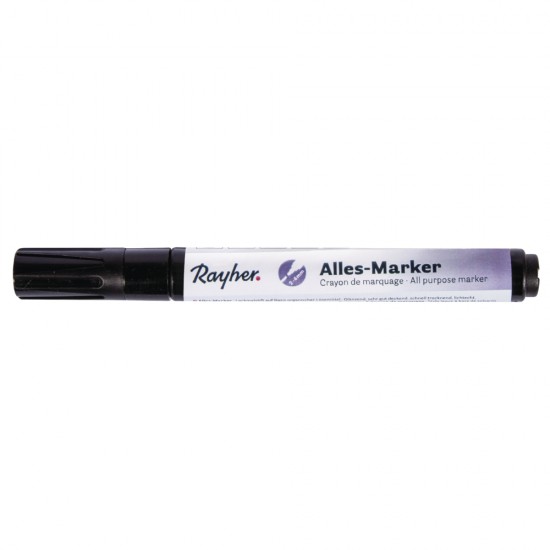 Marker Rayher, de uz general, varf rotund 2-4 mm, cu ventil, culoare negru