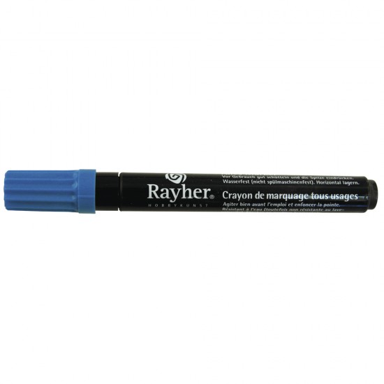 Marker Rayher, de uz general, varf rotund 2-4 mm, cu ventil, culoare albastru