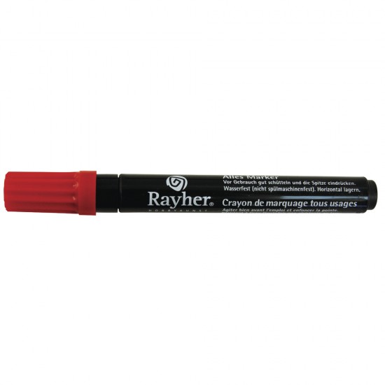 Marker Rayher, de uz general, varf rotund 2-4 mm, cu ventil, culoare rosu