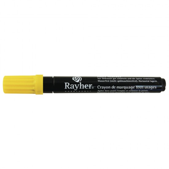 Marker Rayher, de uz general, varf rotund 2-4 mm, cu ventil, culoare galben