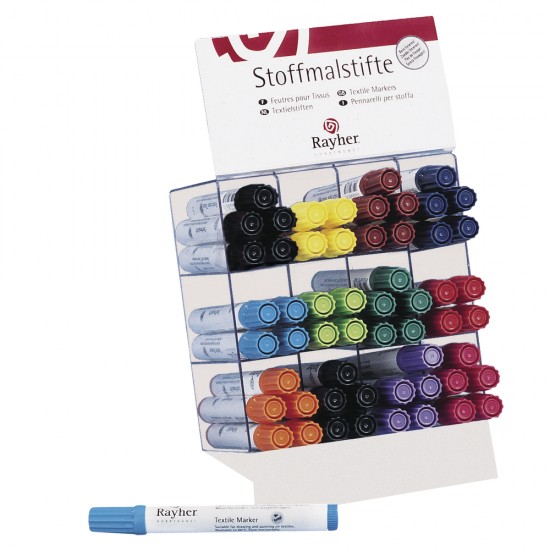 Display Textile drawing pens, full, thick point