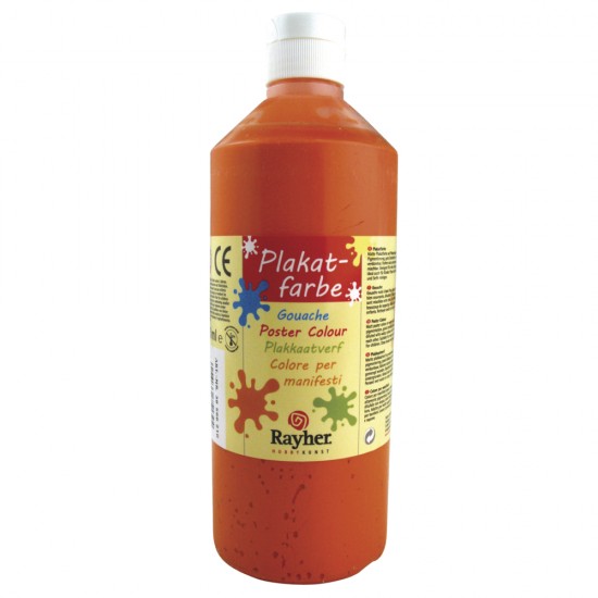 Vopsea Rayher, flacon de 500 ml, ideala pentru copii, culoare portocaliu