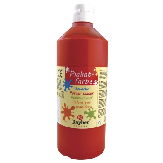 Vopsea Rayher, flacon de 500 ml, ideala pentru copii, culoare rosu deschis