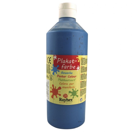 Vopsea Rayher, flacon de 500 ml, ideala pentru copii, culoare albastru deschis
