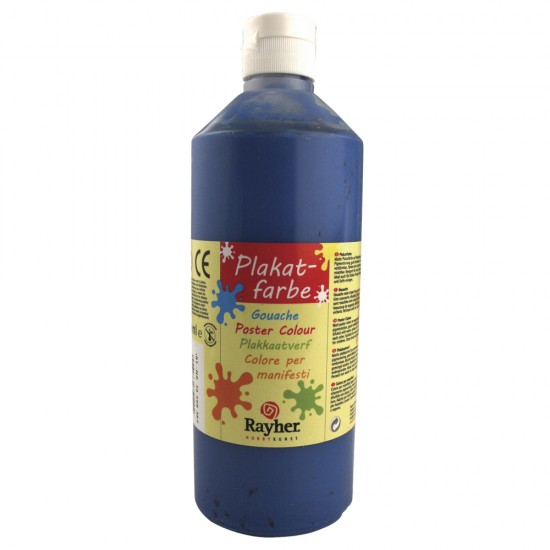 Vopsea Rayher, flacon de 500 ml, ideala pentru copii, culoare albastru inchis