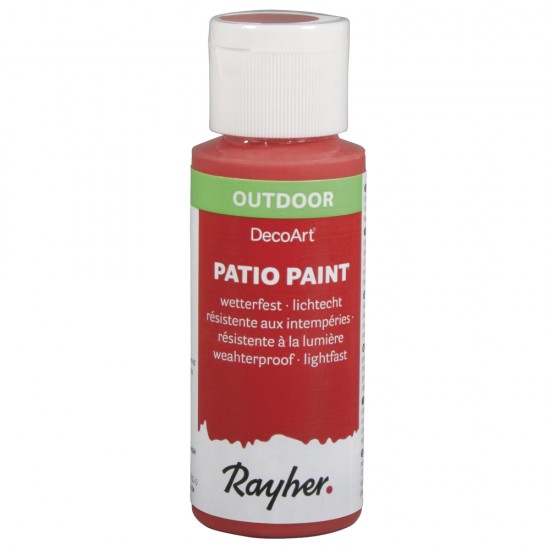 Vopsea acrylica Rayher, pentru exterior, rezistenta la intemperii praf, raze UV, flacon de 59 ml, culoare portocaliu