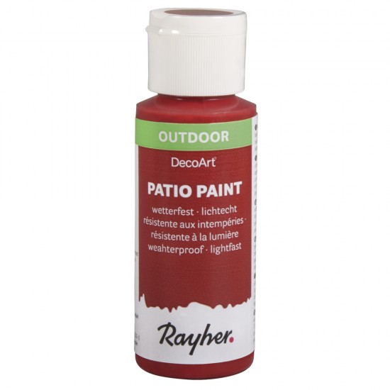 Vopsea acrylica Rayher, pentru exterior, rezistenta la intemperii, praf, raze UV, flacon de 59 ml, culoare rosu clasic