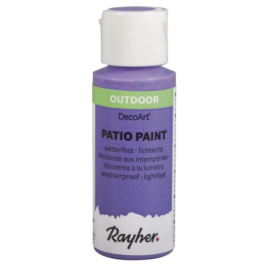 Vopsea acrylica Rayher, pentru exterior, rezistenta la intemperii praf, raze UV, flacon de 59 ml, culoare violet