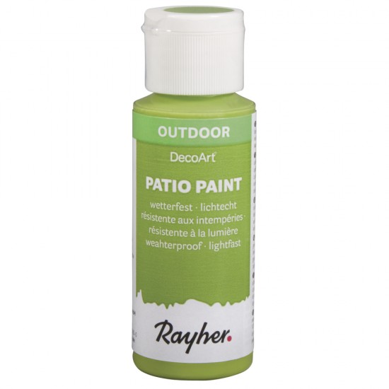 Vopsea acrylica Rayher, pentru exterior, rezistenta la intemperii, praf, raze UV, flacon de 59 ml, culoare verde iarba