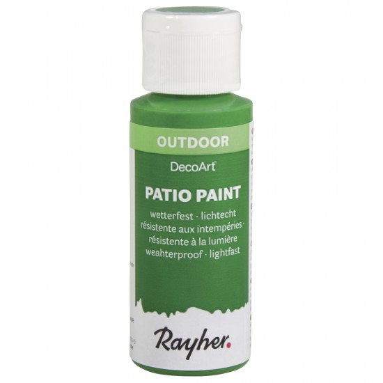 Vopsea acrylica Rayher, pentru exterior, rezistenta la intemperii, praf, raze UV, flacon de 59 ml, culoare verde peren
