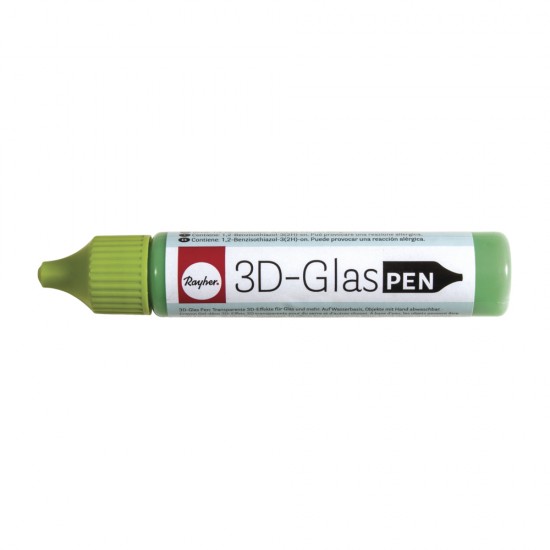 3D Glass Pen, Rayher, efect 3D transparent, pentru sticla, 30 ml - Verde mai
