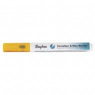 Marker Rayher pentru portelan si sticla, 1-2 mm, culoare galben auriu