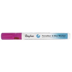 Marker Rayher pentru portelan si sticla, 1-2 mm, culoare fucsia