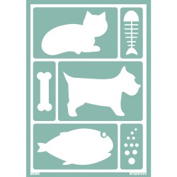 Soft Sablon: cat/dog/fish, DIN A5, self-adhesive, tab-bag 1pc Soft Sablon: cat/dog/fish, DIN A5, self-adhesive, tab-bag 1pc